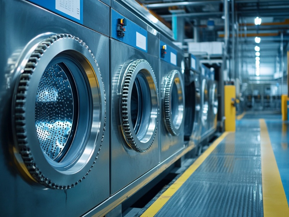 珠江洗滌設(shè)備隔離式工業(yè)洗衣機(jī)廠成功案例